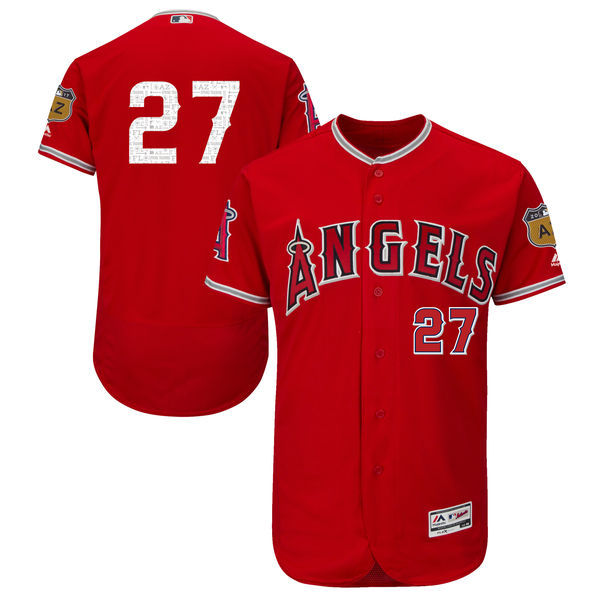 2017 MLB Los Angeles Angels #27 Red Jerseys->los angeles dodgers->MLB Jersey